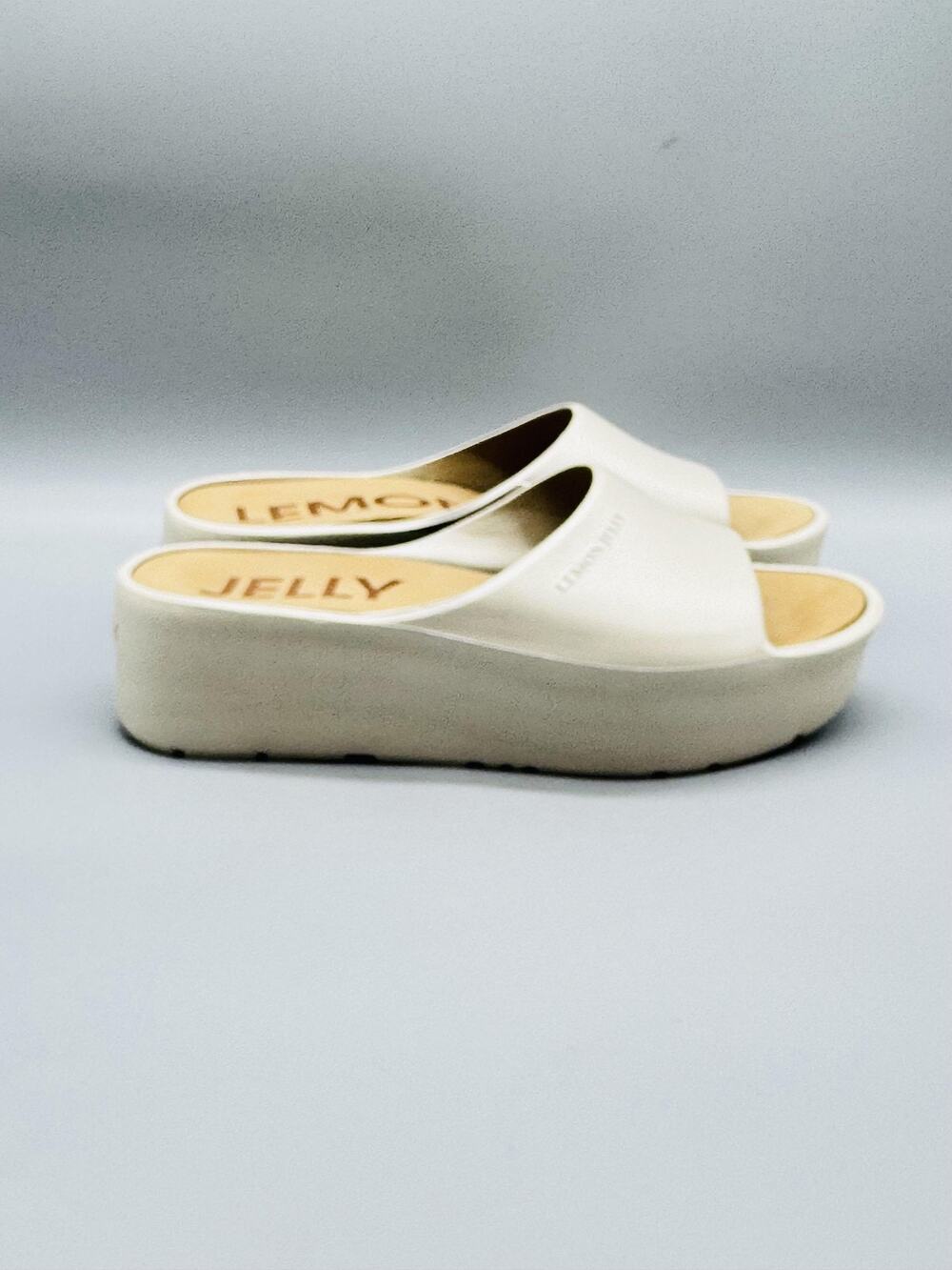 Lemon Jelly Sandals Womens 9.5 White Sunny Platform Slide Slip On Comfort Shoes